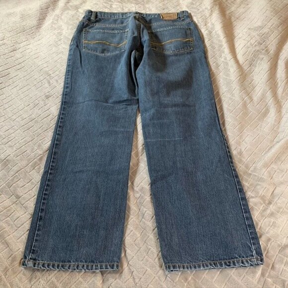 Free World Mens 34x30 Denim Jeans Blue Relaxed Straight Medium Wash 100% Cotton - Picture 10 of 14